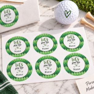 Golf Let's Par Tee for Golfer Party Classic Round Sticker