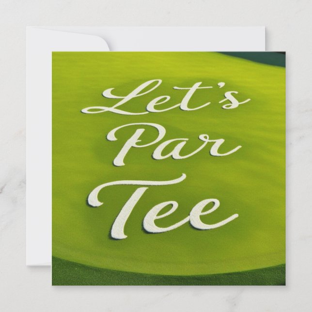 Golf Let's Par Tee text on Putting Green Save The Date (Front)