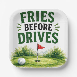 Golf Let's Par Tee themed Fried before drives Paper Plate