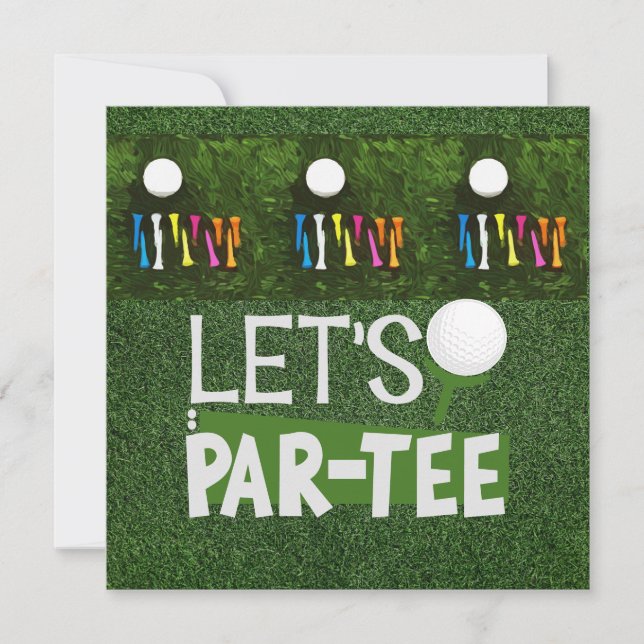 Golf Let's Par tee with golf ball and colourful te (Front)