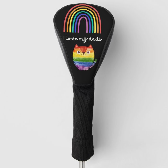 Golf LGBT Pride Gay Father's Day for dad rainbow Golf Head Cover (Front)