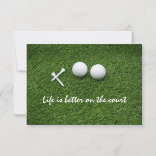 Golf  Life is better on the court  golf ball Thank You Card
