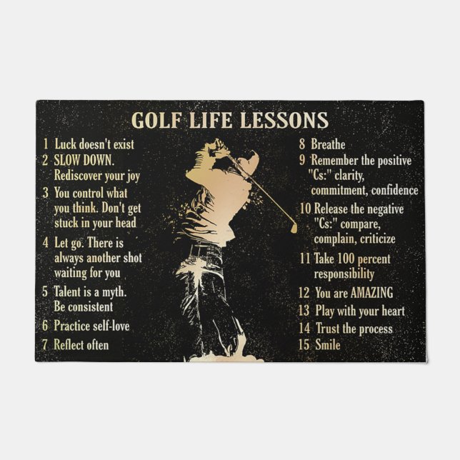 Golf Life Lessons Rug, Golf Player Gift Doormat (Front)