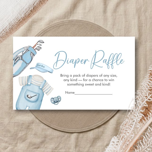 Golf Little Putter Baby Shower Diaper Raffle Enclosure Card (A Little Putter Golf Baby Shower Diaper Raffle)