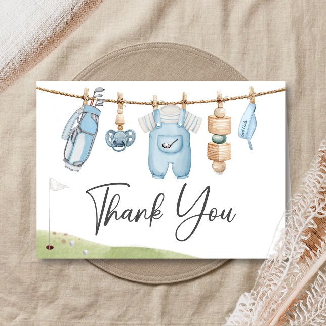 Golf Little Putter Baby Shower Thank You Card (A Little Putter Golf Baby Shower Thank You Card)