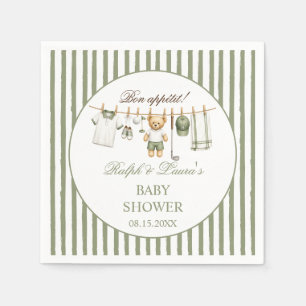 Golf Little Putter Bear Baby Shower Napkin