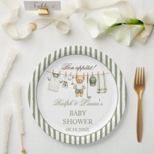 Golf Little Putter Bear Baby Shower Paper Plate