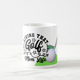 Golf Living that Golf Mum Life with ball and iron Coffee Mug