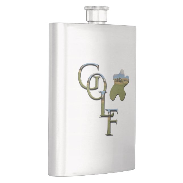 Golf Logo And Course, Classic Hip Flask (Right)