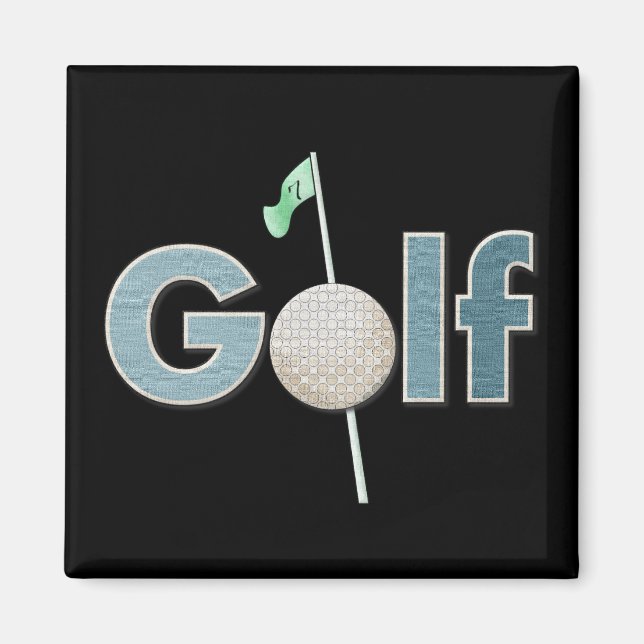 Golf Logo With Golf Ball and Flag Sports Magnet (Front)