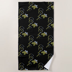 Golf Logo With Golf Course Flag, Beach Towel