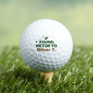 Golf Lost and Found Name Humor Design Golf Balls