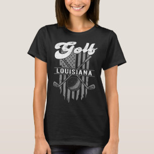 Golf Louisiana Fun American Flag State Golfing T-Shirt