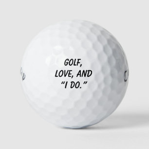 'Golf, Love, And "I Do"' Golf Course Wedding Favou Balls