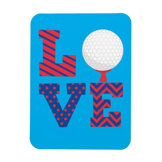 Golf Love Word Art Magnet (Vertical)