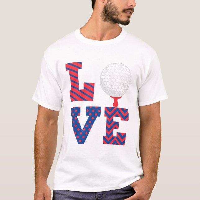 Golf Love Word Art T-Shirt (Front)