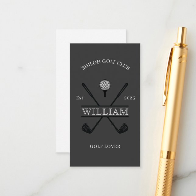 Golf Lover Cross Club Enclosure Card (Front/Back In Situ)