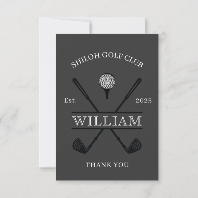 Golf Lover Cross Club Thank You Card (Front)