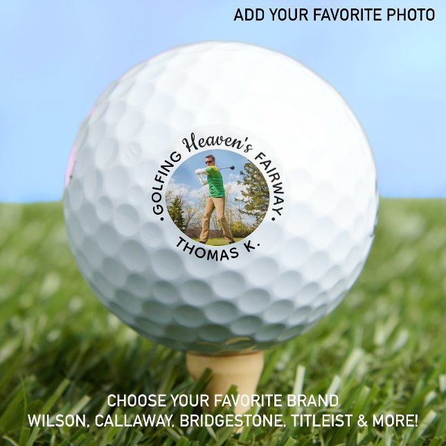 Golf Lover Memorial Golfing Heaven's Fairway Photo Golf Balls (Creator Uploaded)