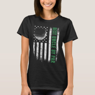 Golf Lover Retro USA American Flag Best Uncle By P T-Shirt