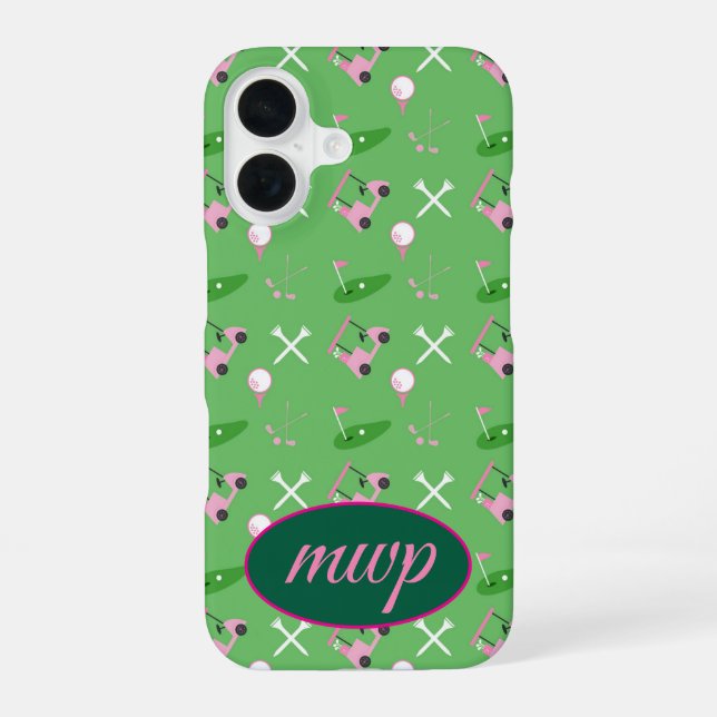 Golf Lover’s iPhone Case – Custom Monogram & Cart  (Back)