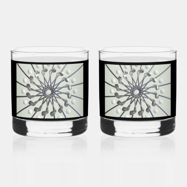 Golf Lover’s Printed Rocks Glass (Front)