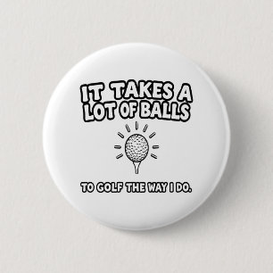 Golf Lover T-Shirt Design 6 Cm Round Badge