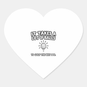 Golf Lover T-Shirt Design Heart Sticker