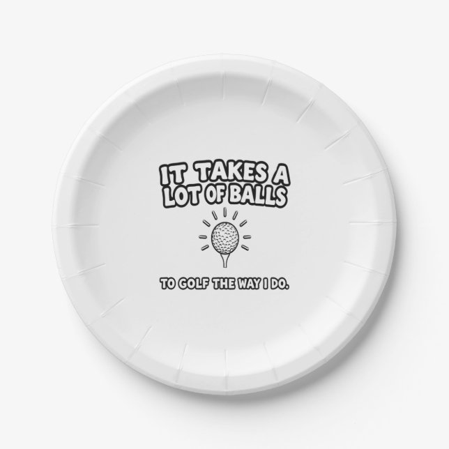 Golf Lover T-Shirt Design Paper Plate (Front)