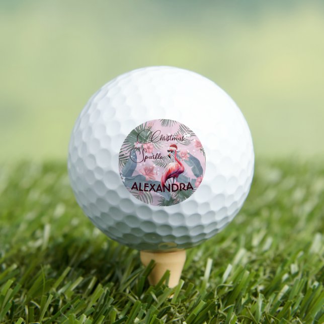 Golf Lovers Personal Christmas Flamingo  Balls (Insitu Tee)