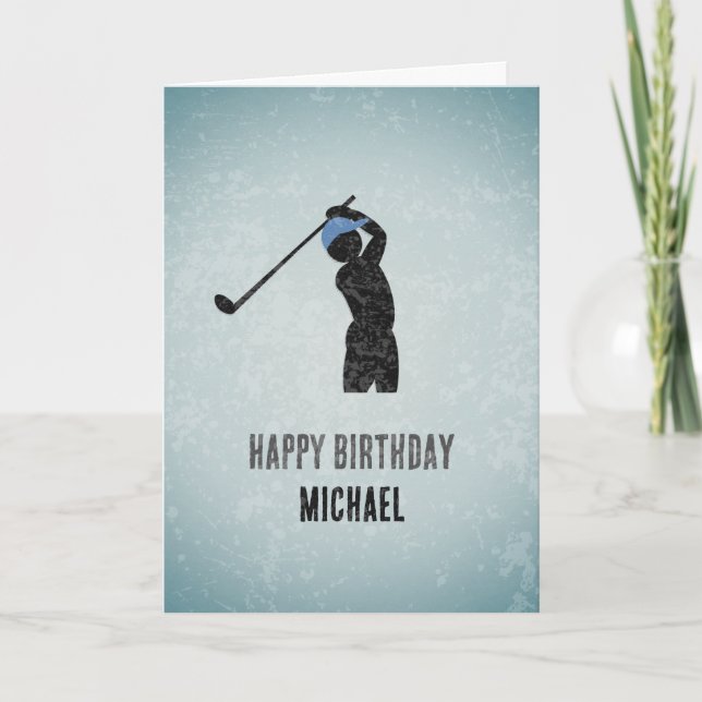 Golf Loving Guy - Golfer Theme for Man's Birthday Card (Front)