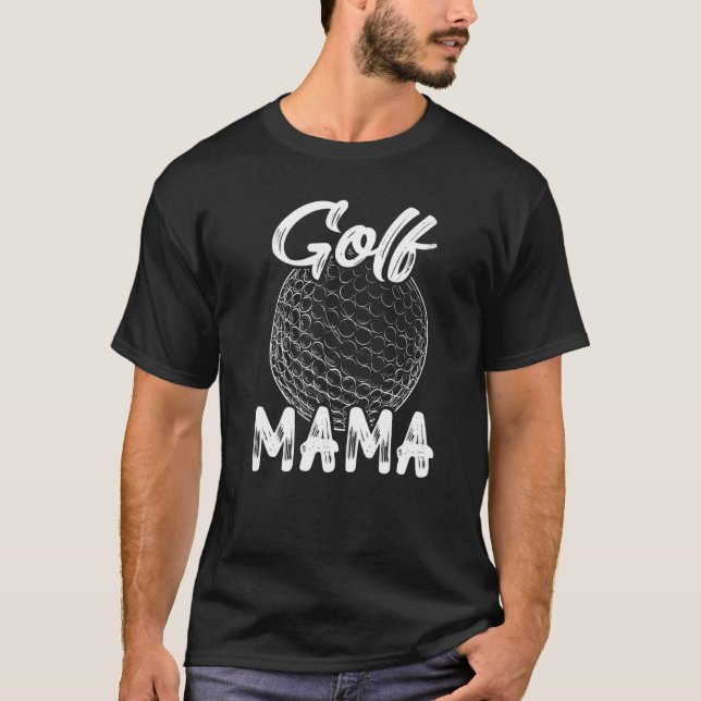 Golf Mama Women Golfer Golf Ball Player Family Mat T-Shirt (Front)