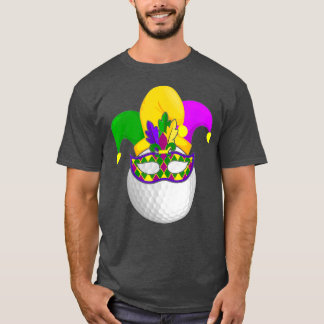 Golf Mardi Gras Carnival Mask Jester Hat Golf Love T-Shirt