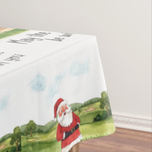 Golf May the course be with you Christmas Santa  Tablecloth