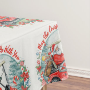 Golf May the course be with you Christmas Santa Tablecloth