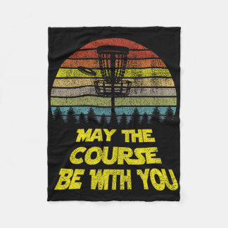 Golf May The Course Be With You Frisbe Retro Sloga Fleece Blanket