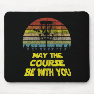 Golf May The Course Be With You Frisbe Retro Sloga Mouse Pad