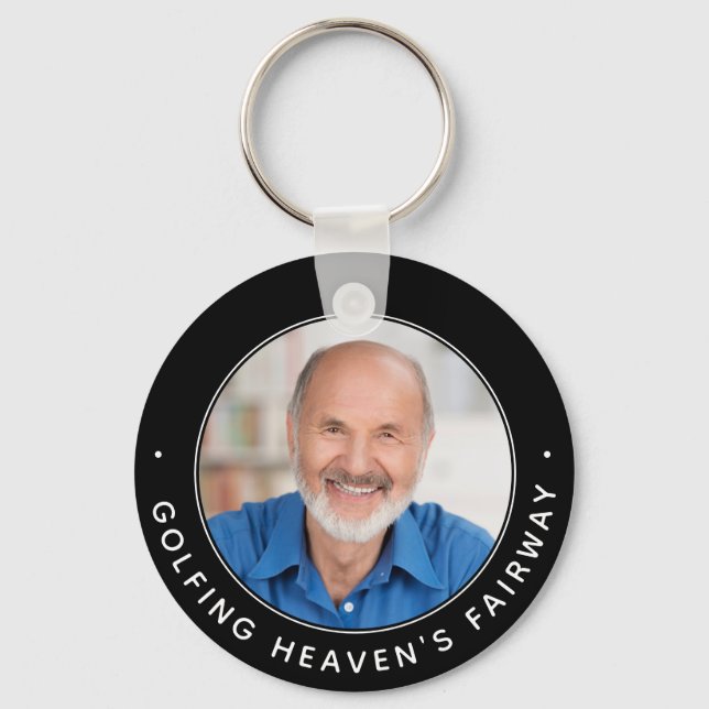 Golf Memorial Heaven Remembrance Golfer Photo  Key Ring (Front)