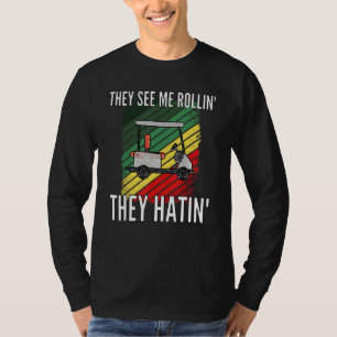 Golf Men They See Me Rolling Golf Car 4 T-Shirt