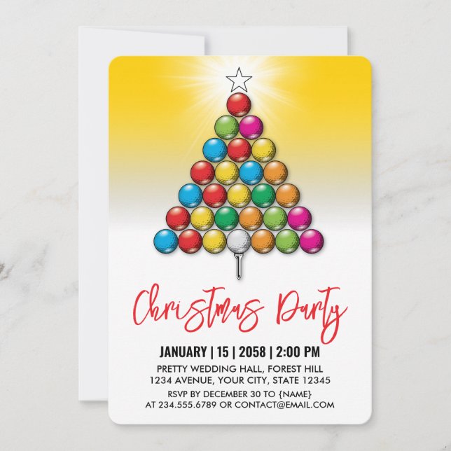 Golf Merry Christmas-Holiday Design Invitation (Front)