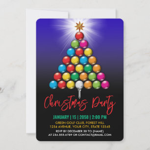 Golf Merry Christmas-Holiday Design Invitation