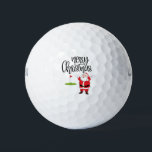 Golf Merry Christmas with Santa Claus at flag  Golf Balls<br><div class="desc">Golf Merry Christmas with Santa Claus at flag Golf Balls</div>