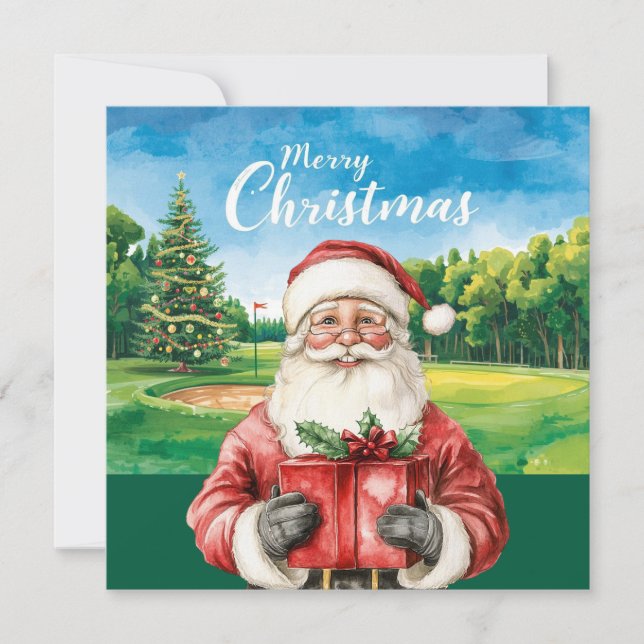 Golf Merry Christmas with Santa Claus for golfer  (Front)