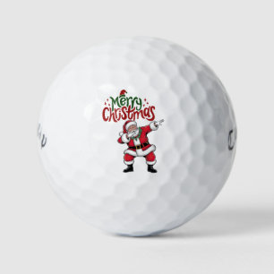 Golf Merry  Christmas with Santa Claus to golfer  Balls