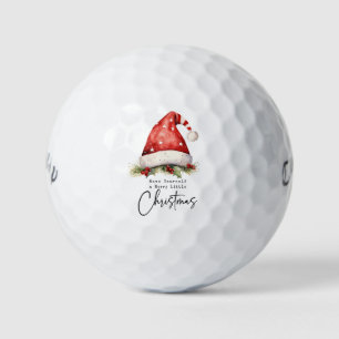 Golf Merry  Christmas with Santa Hat  Balls