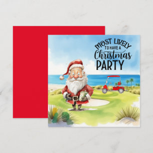 Golf Merry Christmas with Santa playing golfer