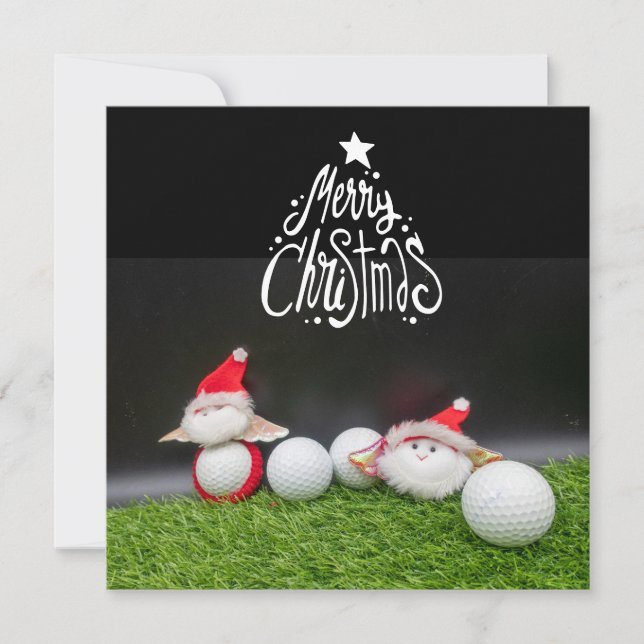Golf Merry Christmas with Santa playing golfer   (Front)