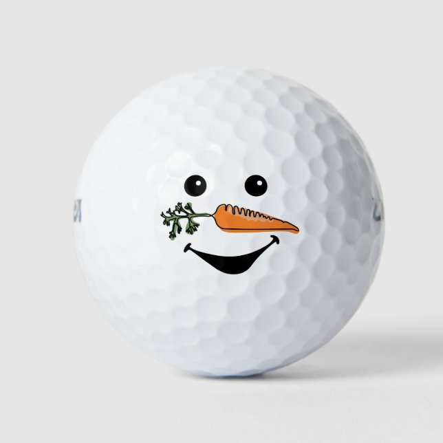 Golf Merry Christmas with Snowman Funny  Balls (Front)