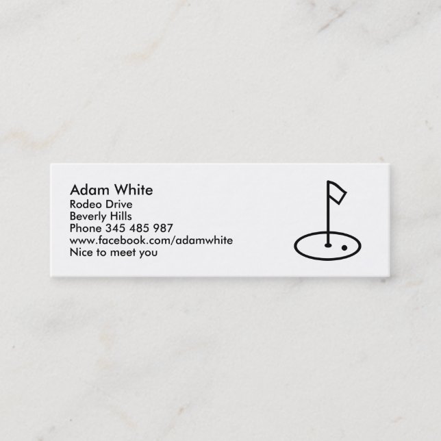 Golf Mini Business Card (Front)