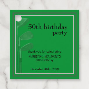 Golf Modern Corporate Green Black 50th Birthday In Favour Tags